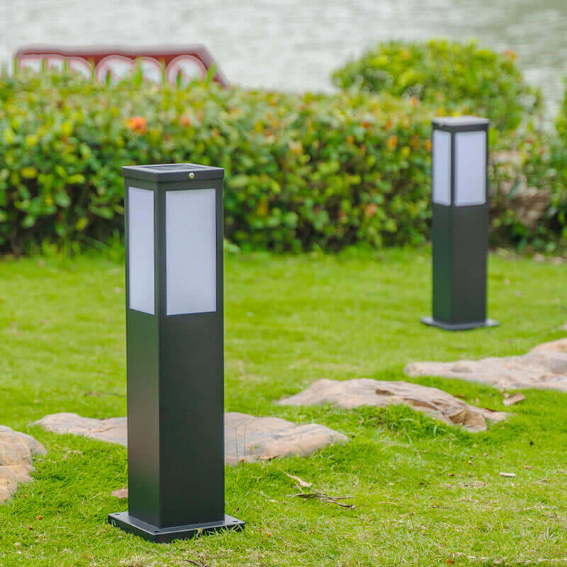 Modern Outdoor Lantern - Square LED Garden Lamp