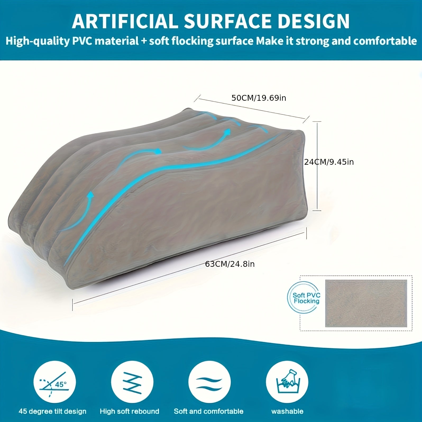 Inflatable Leg Elevation Cushion - For Improved Blood Circulation, Ideal for Sleeping