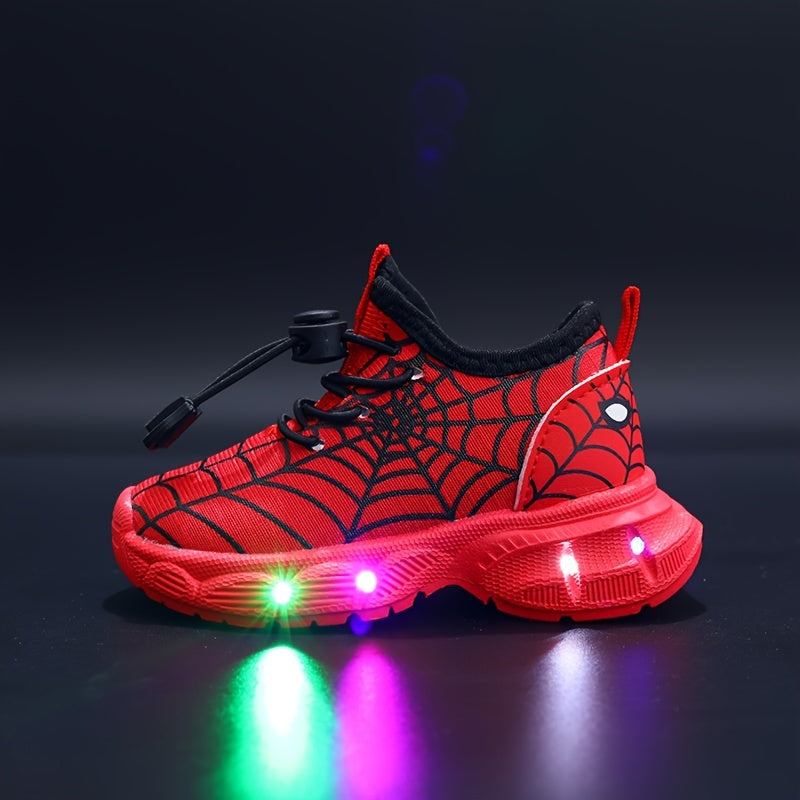 SpiderWeb LED Sneakers - Dazzling Adventures for Kids