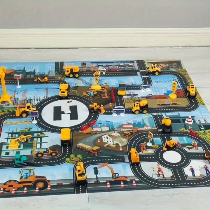 Building Adventure Play Mat – Explore the World of Traffic and Construction