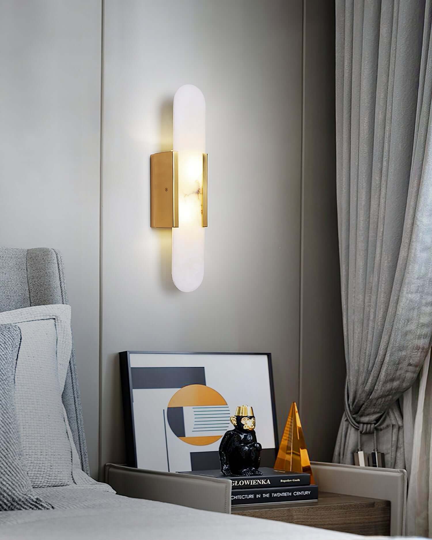 Modern Wall Lamp - Alabaster & Metal