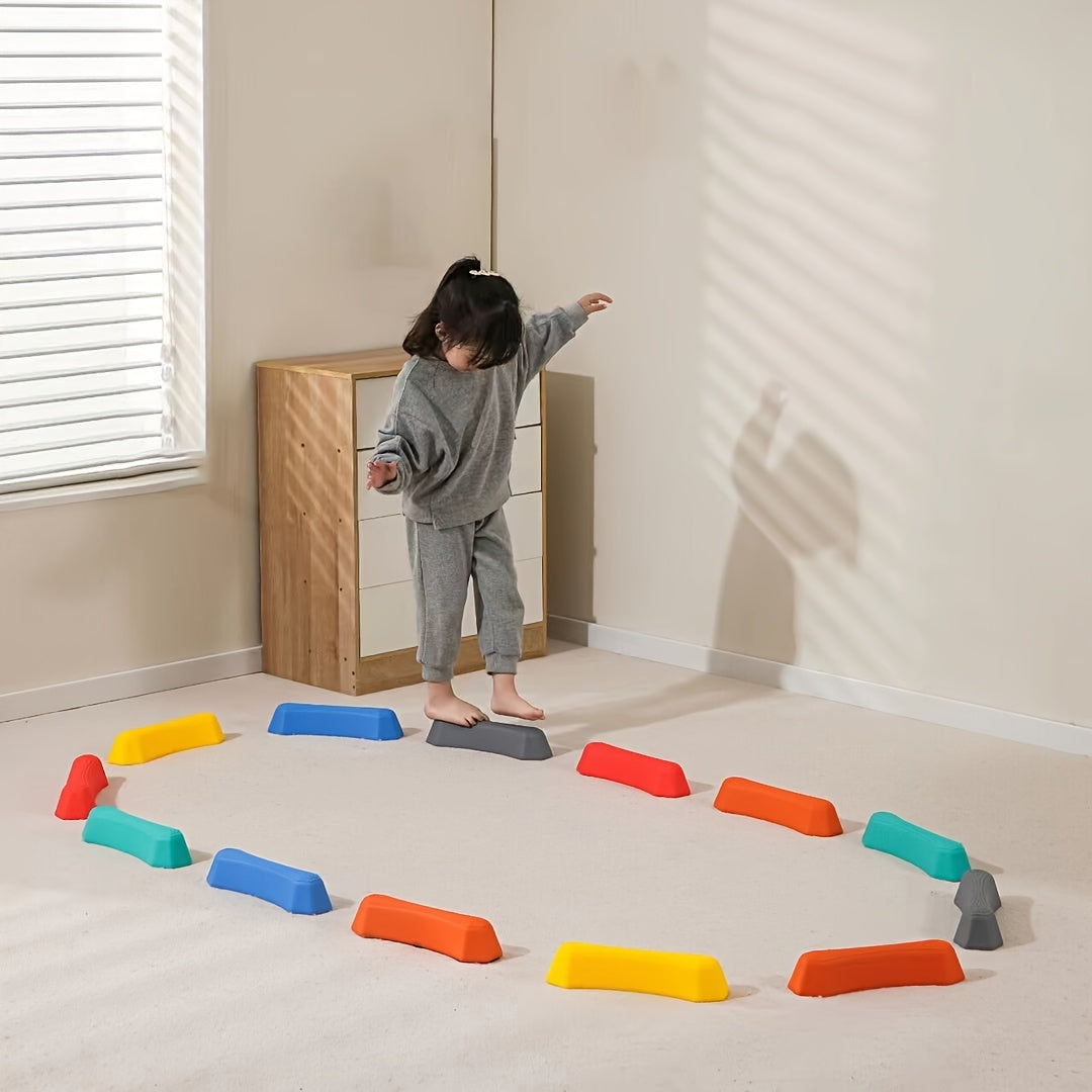 Educational Balance Blocks Set for Children – Colourful Stepping Stones for Indoor and Outdoor Use