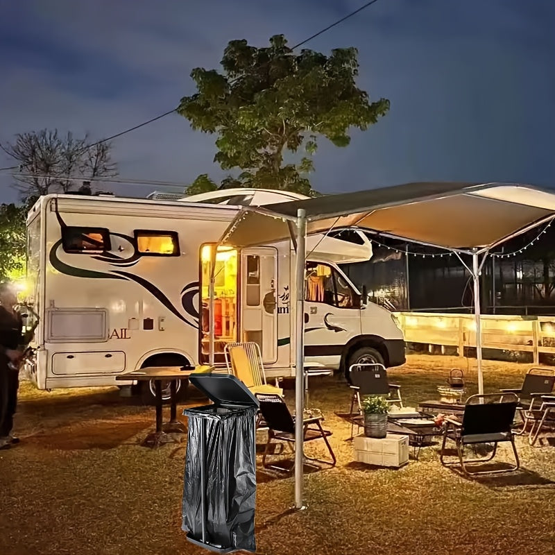 Adjustable Folding Bin Bag Holder – Three-Part Height Adjustable Stand for Home or Outdoor