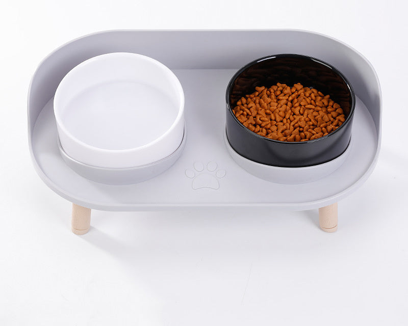 Elevated Double Pet Bowl – Comfortable and Healthy Eating for Cats and Dogs