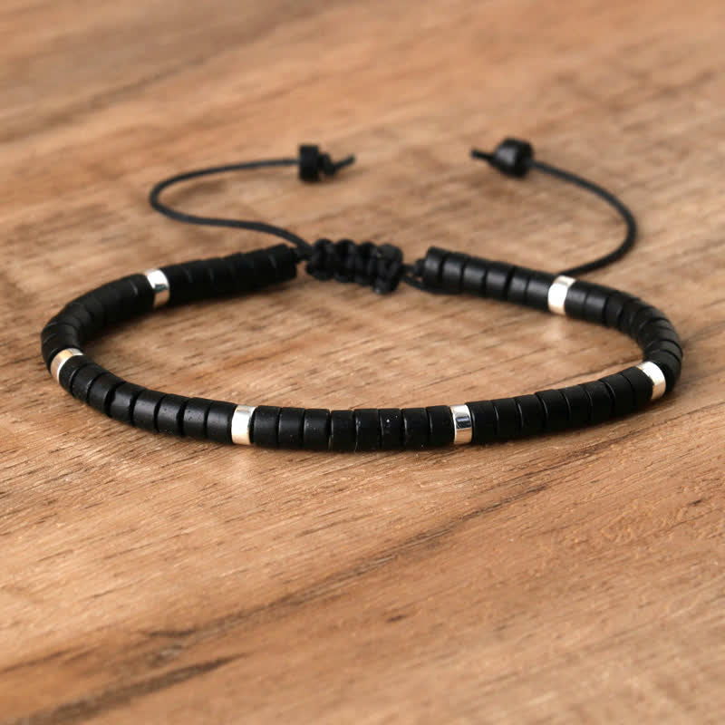 Braided Bracelet with 2.4 mm Natural Stone Beads – Seraphina