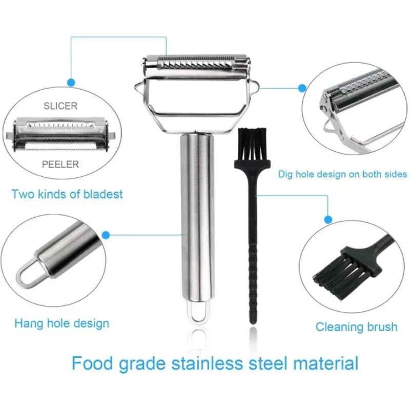 Ultra-Sharp Stainless Steel Multi-Function Vegetable Peeler & Julienne Cutter Potato Carrot Grater