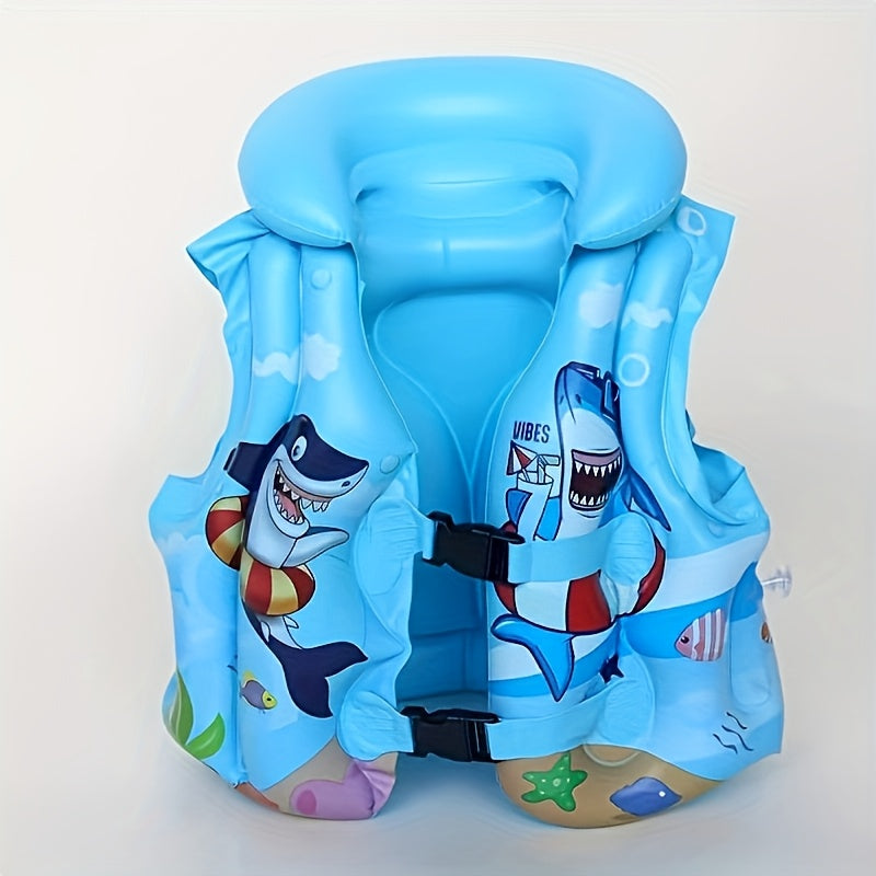 Children's Swim Vest with Shark Print – Comfortable & Safe for Water Fun