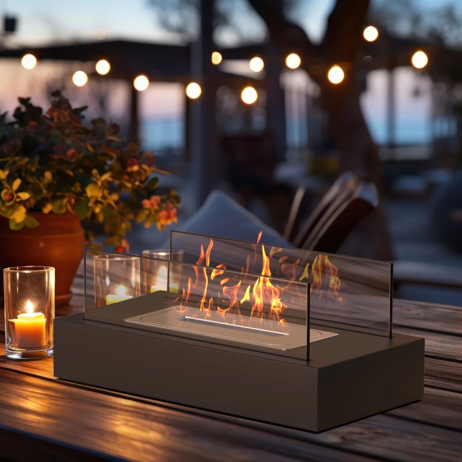 Serene Flame Luxe Fire Pit – Create Magical Evenings with Fire and Style