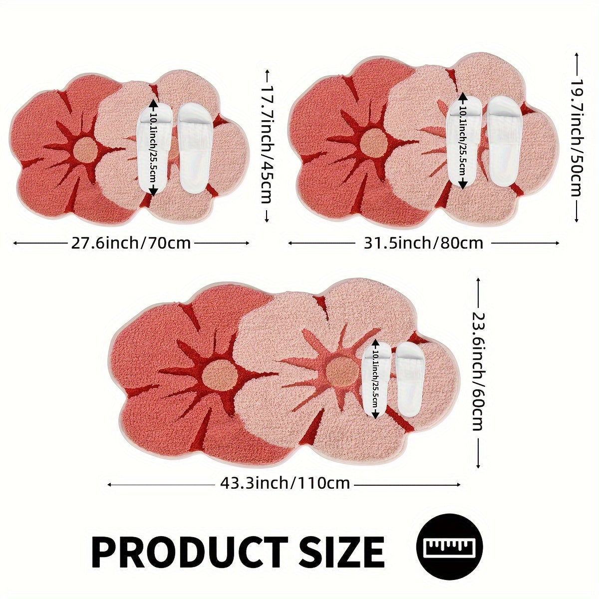 Fluffy Floral Bathroom Mat – Absorbent and Soft for Extra Comfort