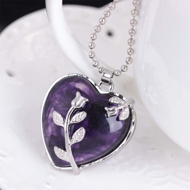 Stylish Heart-Shaped Rose Quartz Gemstone Necklace – Amara