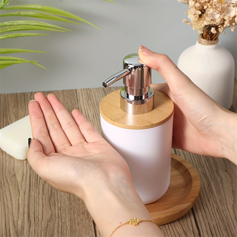 Bathroom Accessories Set with Bamboo Lid – 4-Piece Set for Bathroom Décor