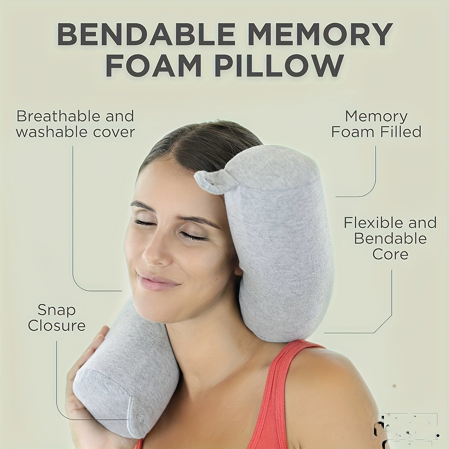 TravelEase Adjustable Travel Neck Pillow – Support and Comfort