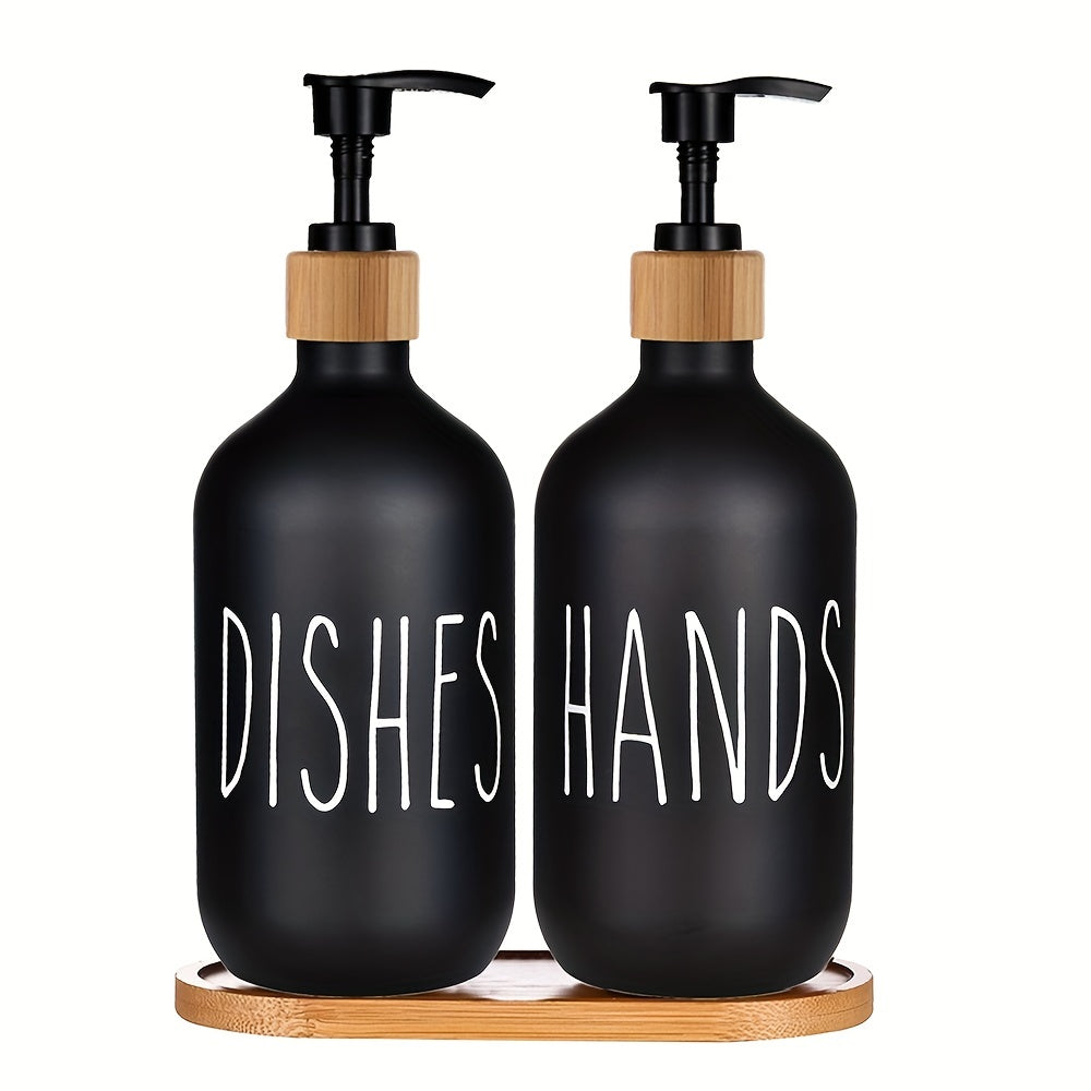Modern Soap Dispenser with Wooden Tray - For a Stylish Bathroom