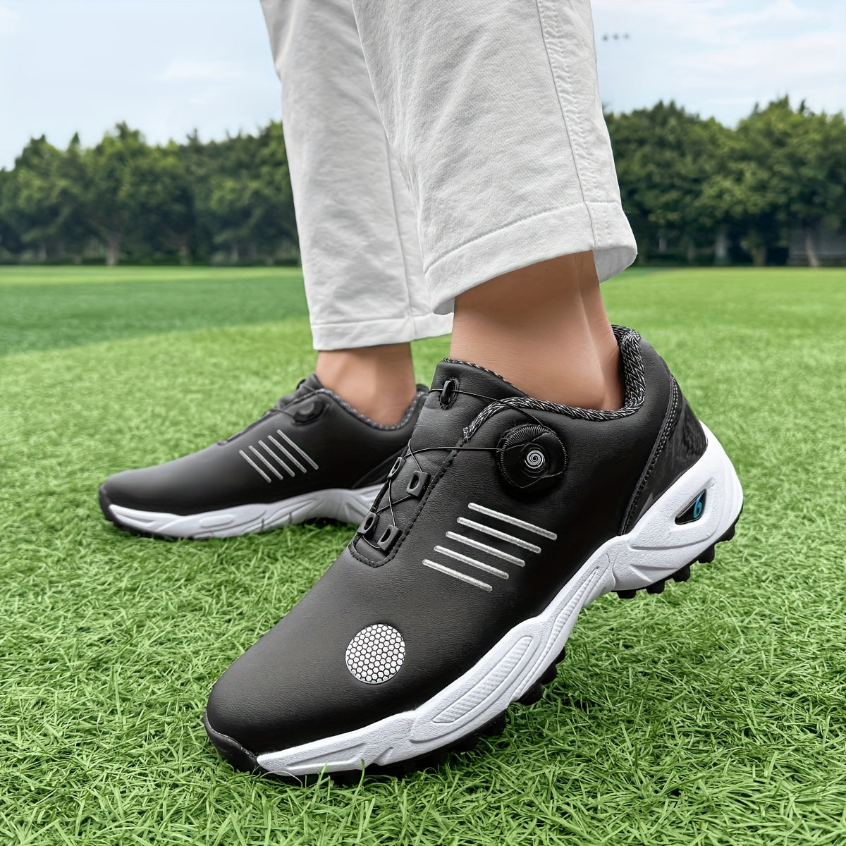 Golfeasy | Men's Golf Shoes with Grip & Dial Closure Mechanism | Rotatable Lacing System | Twist Closure | Lightweight & Breathable Design