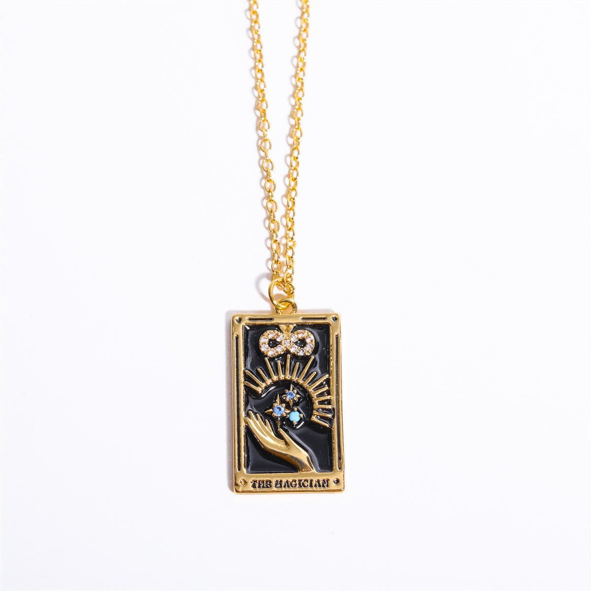Zirconia Gold-Plated Tarot Drop Pendant Necklace – Amara