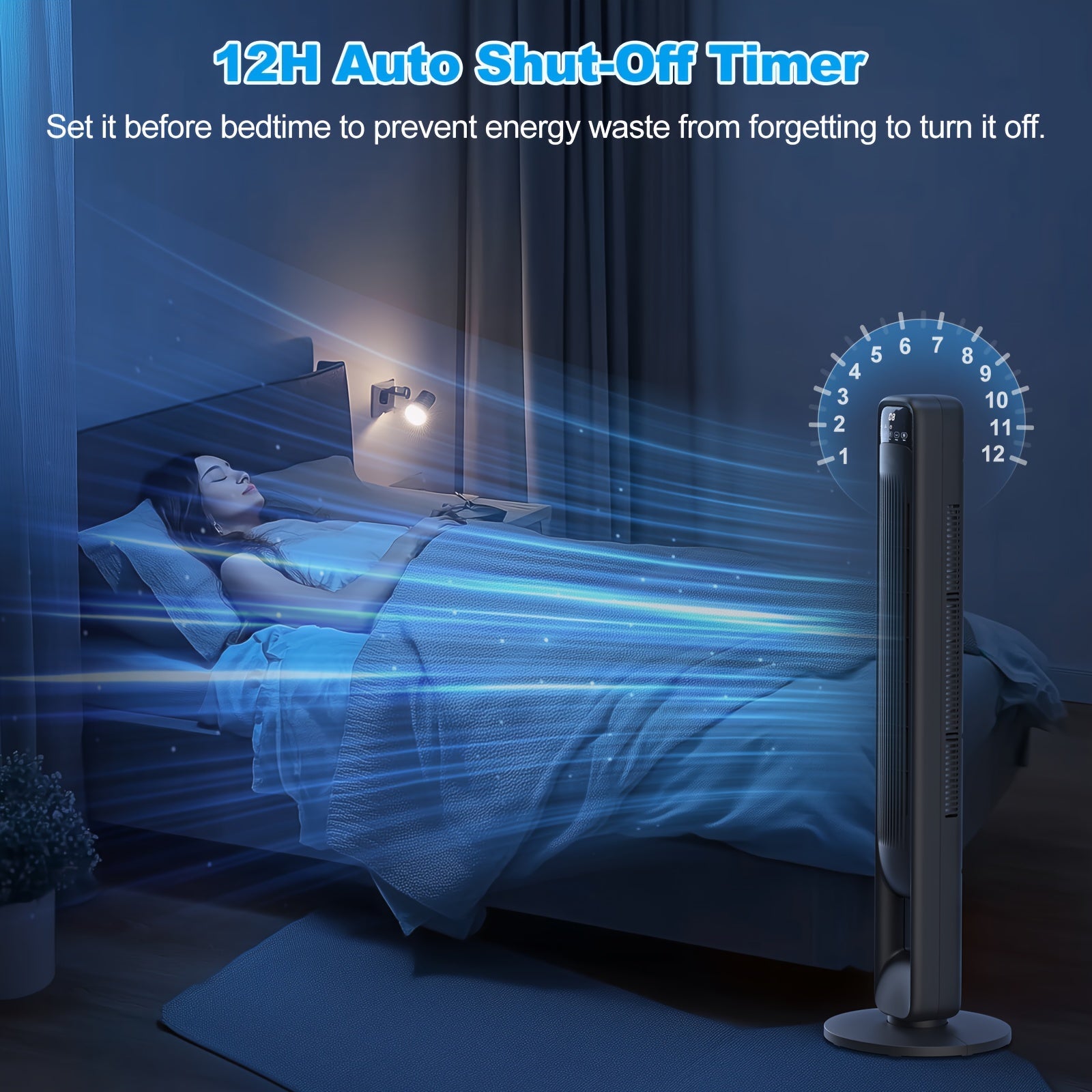 Bladeless Tower Fan – Quiet and Adjustable