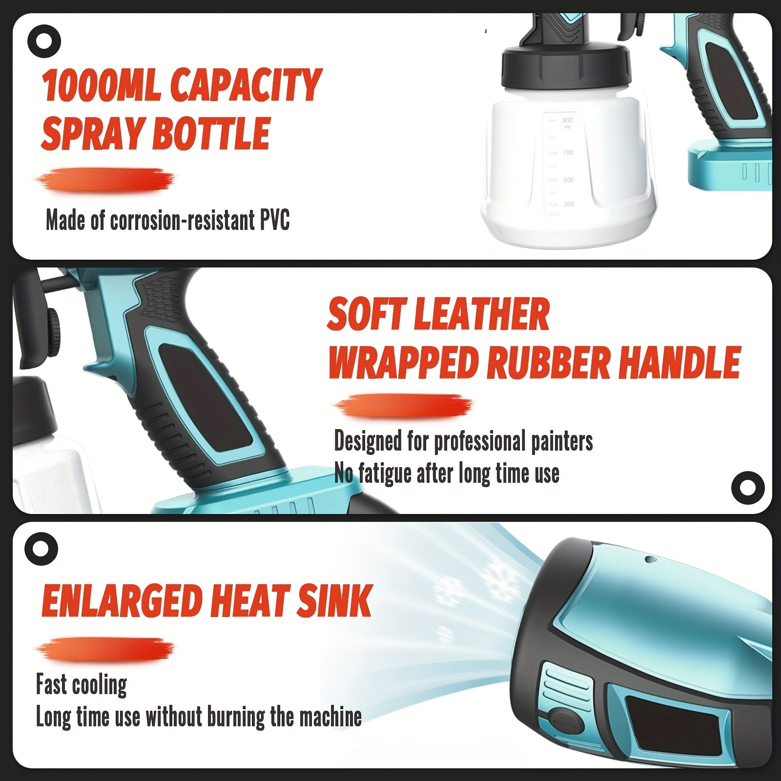 ProSpray Paint Sprayer – Wireless with 2 Batteries and 1000ml Removable Tank