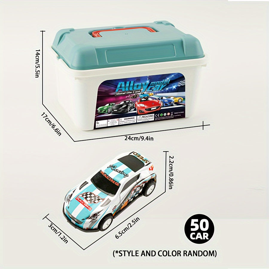Dynamic Toy Car Set with 50 Cars and Storage Box – Perfect Gift for Children
