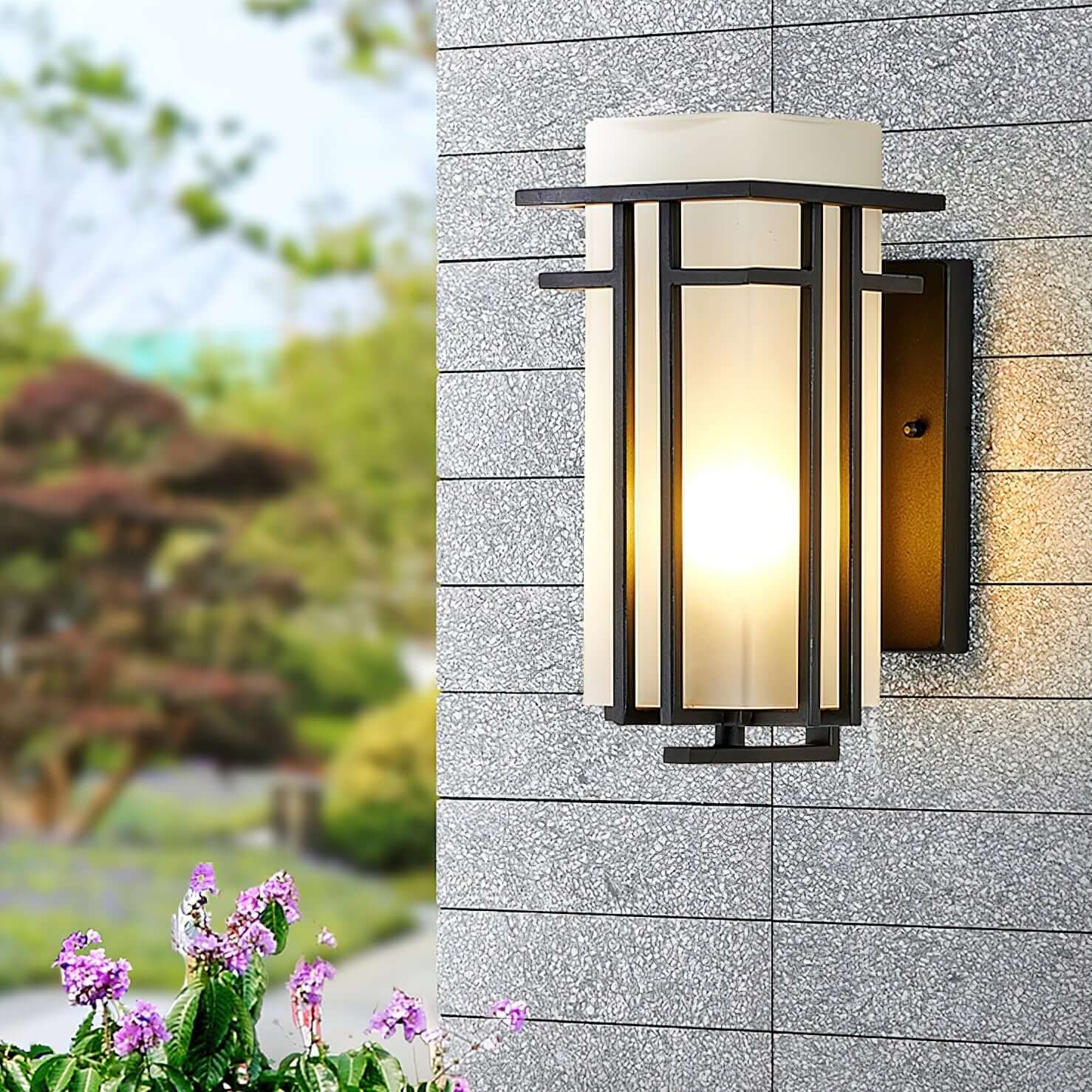 Outdoor Wall Lamp - Iron & Glass