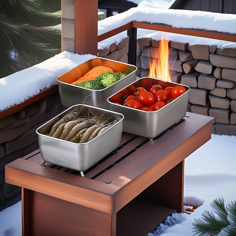 7-Piece Stainless Steel Food Storage Set – Leakproof and Stackable Containers for Home or Outdoor