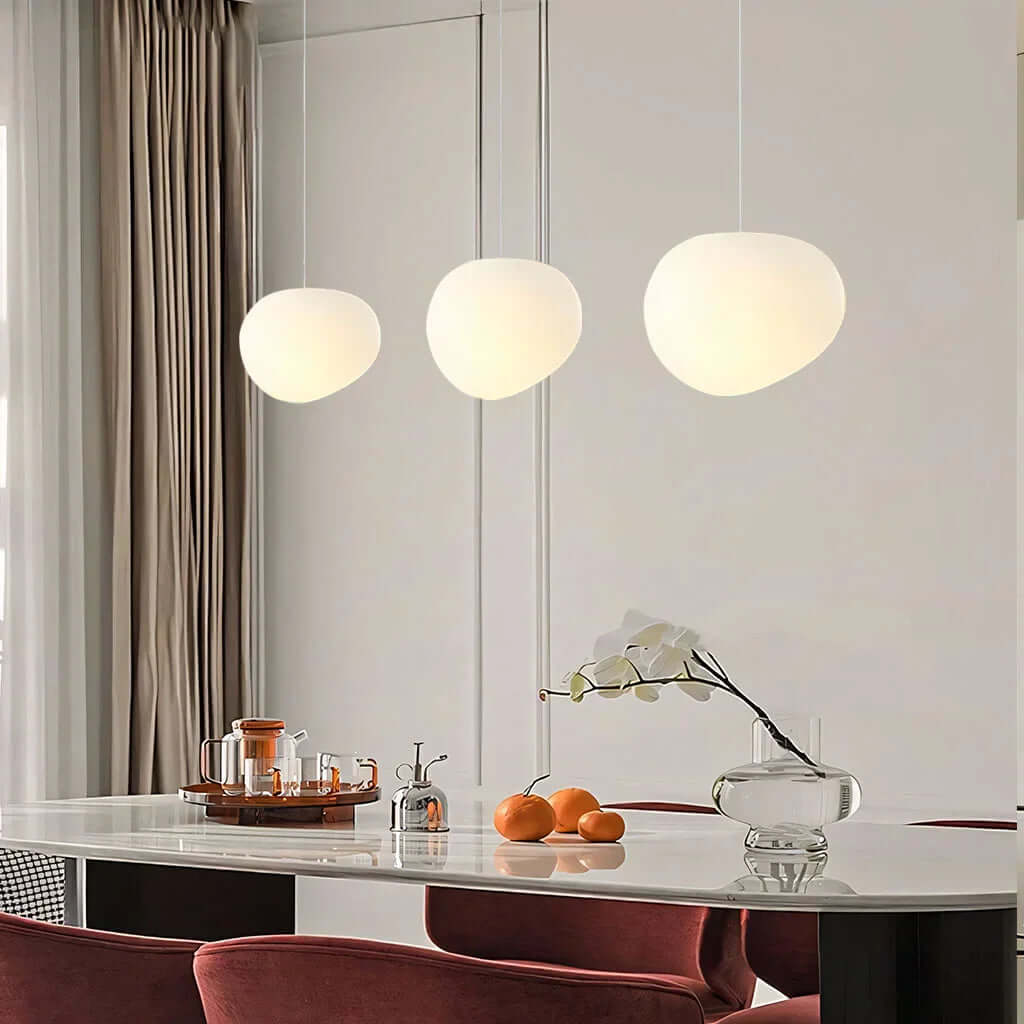 White Pebble Pendant Light - Modern & Minimalist