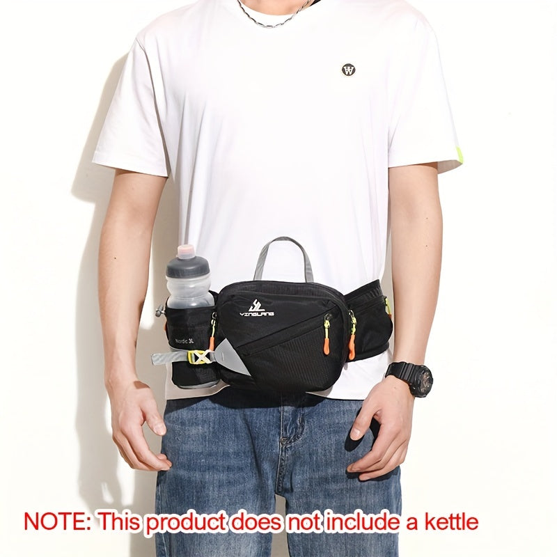 Versatile Running Waist Bag with Water Bottle Holder – Durable Nylon with Zippers for Walking and Marathons