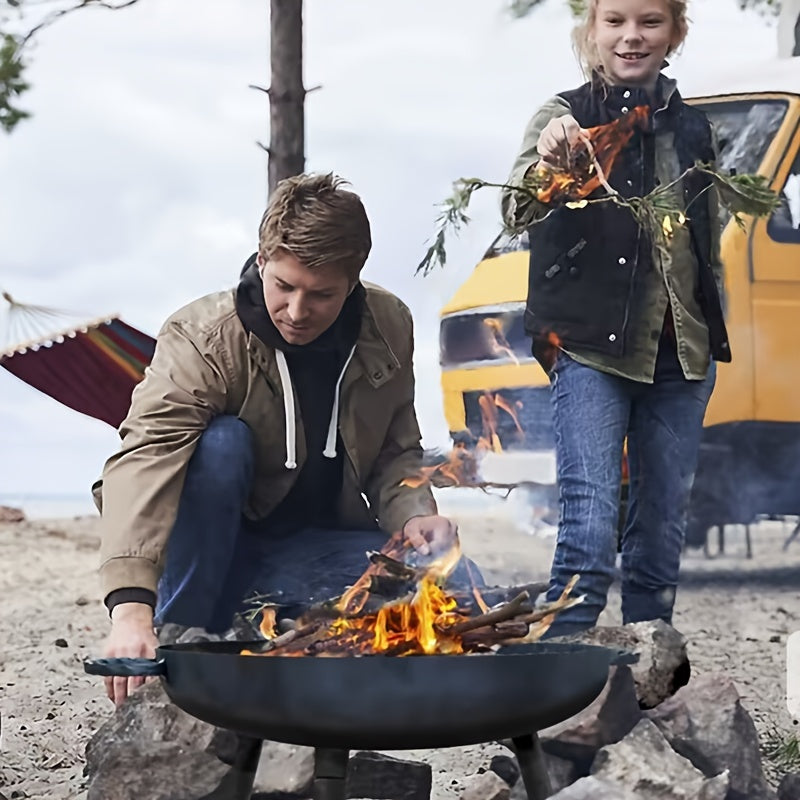 Cast Iron Fire Bowl – Ideal for Barbecuing, Camping, and Garden Lighting