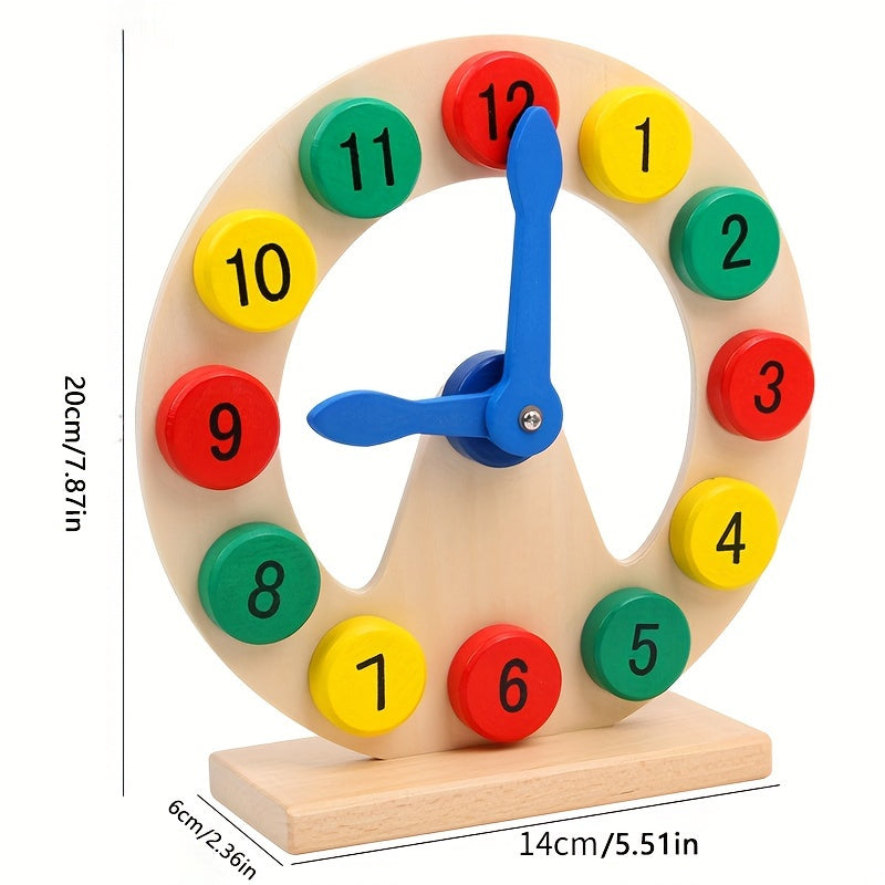 Wooden Learning Clock for Children – Educational Toy to Learn Numbers and Time