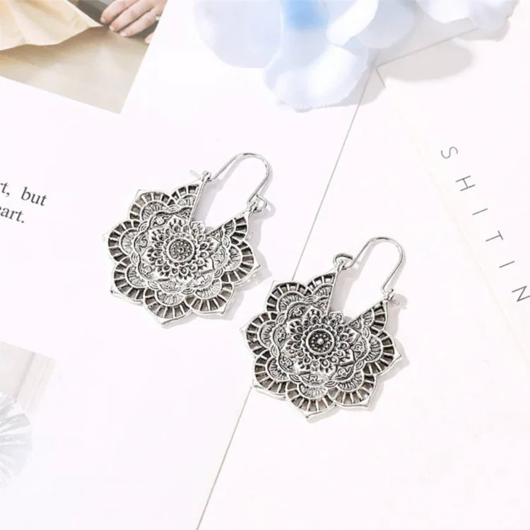 Golden/Silver Lotus Mandala Earrings – Isolde