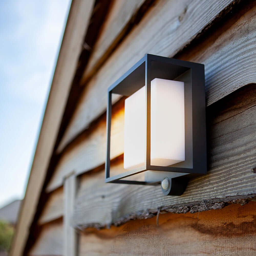 Modern Outdoor Wall Light with Solar Power & Sensor