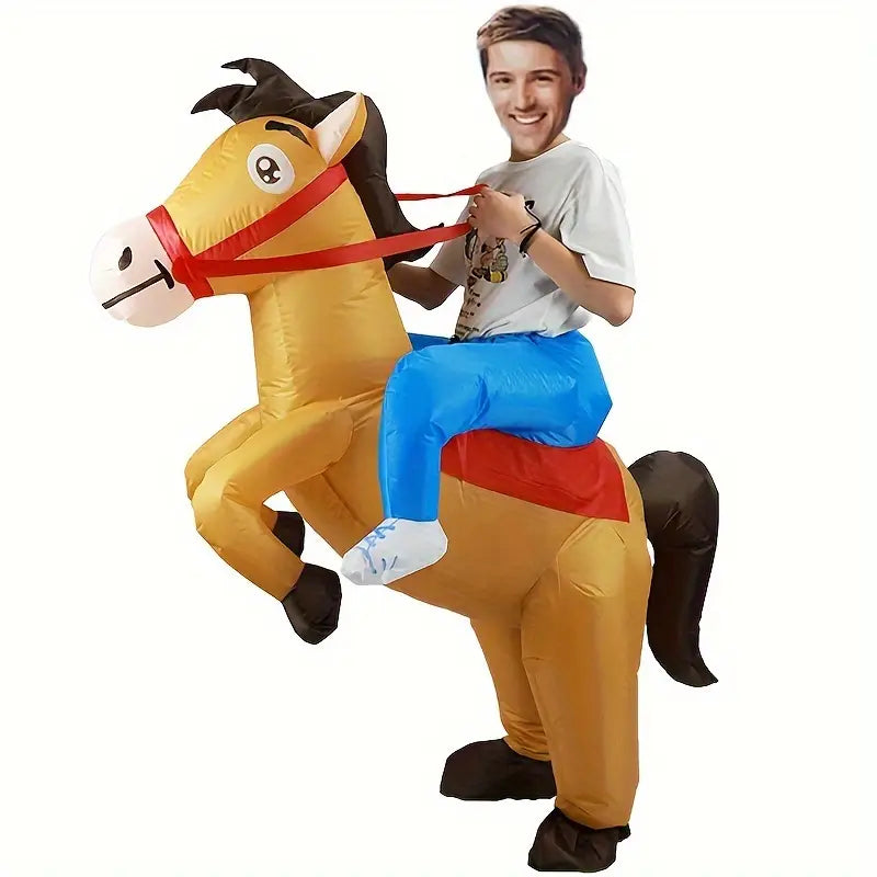 CowboyPony - Inflatable Horse Costume for Adults, Jazz Cowboy Style, Animal Theme, Perfect for Carnival and Parties