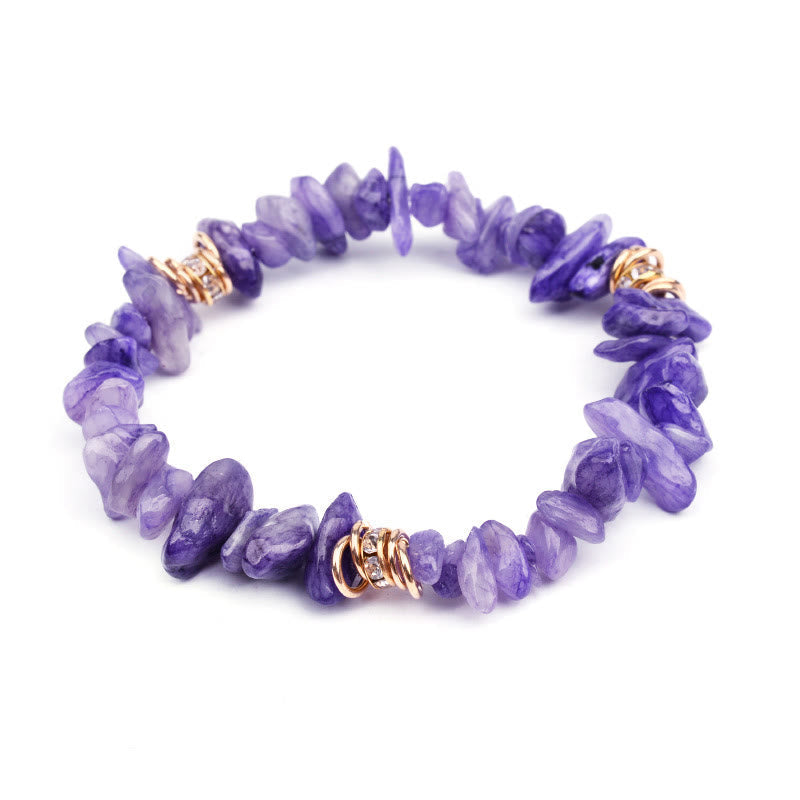 Stylish Bracelet Made of Natural Stones and Crystal Beads - Celine