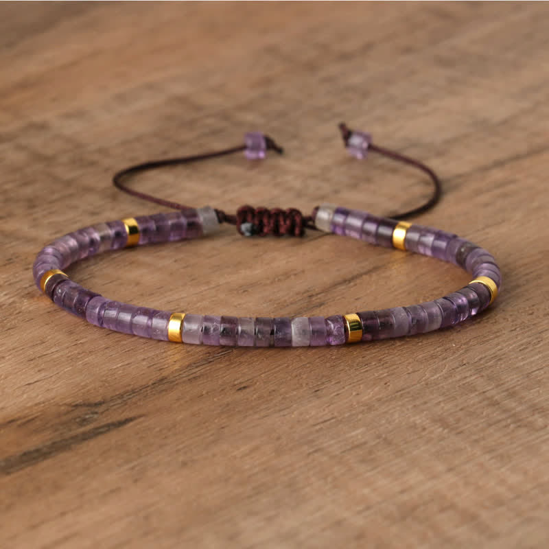 Braided Bracelet with 2.4 mm Natural Stone Beads – Seraphina