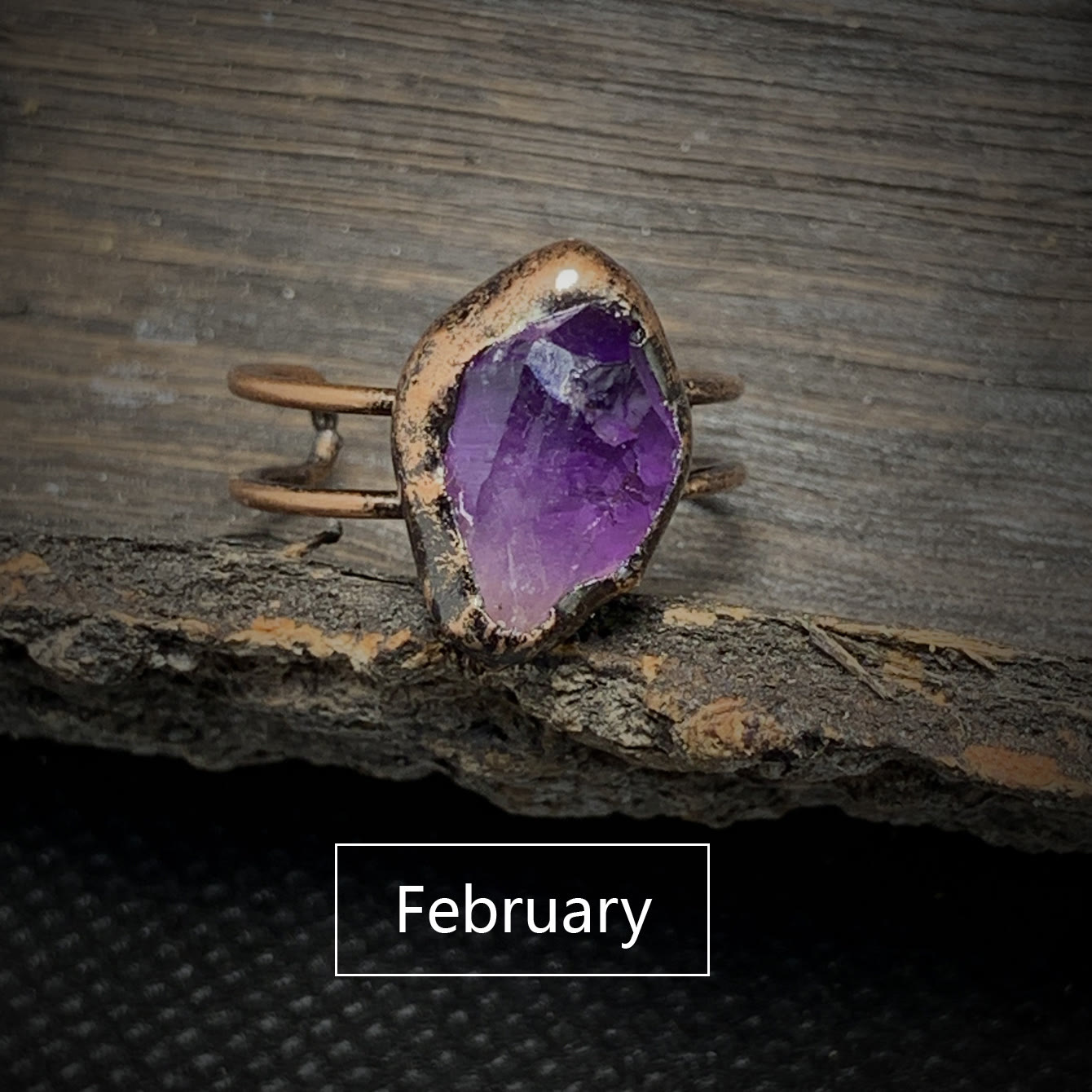 Natural Raw Stone Birth Ring – Selina
