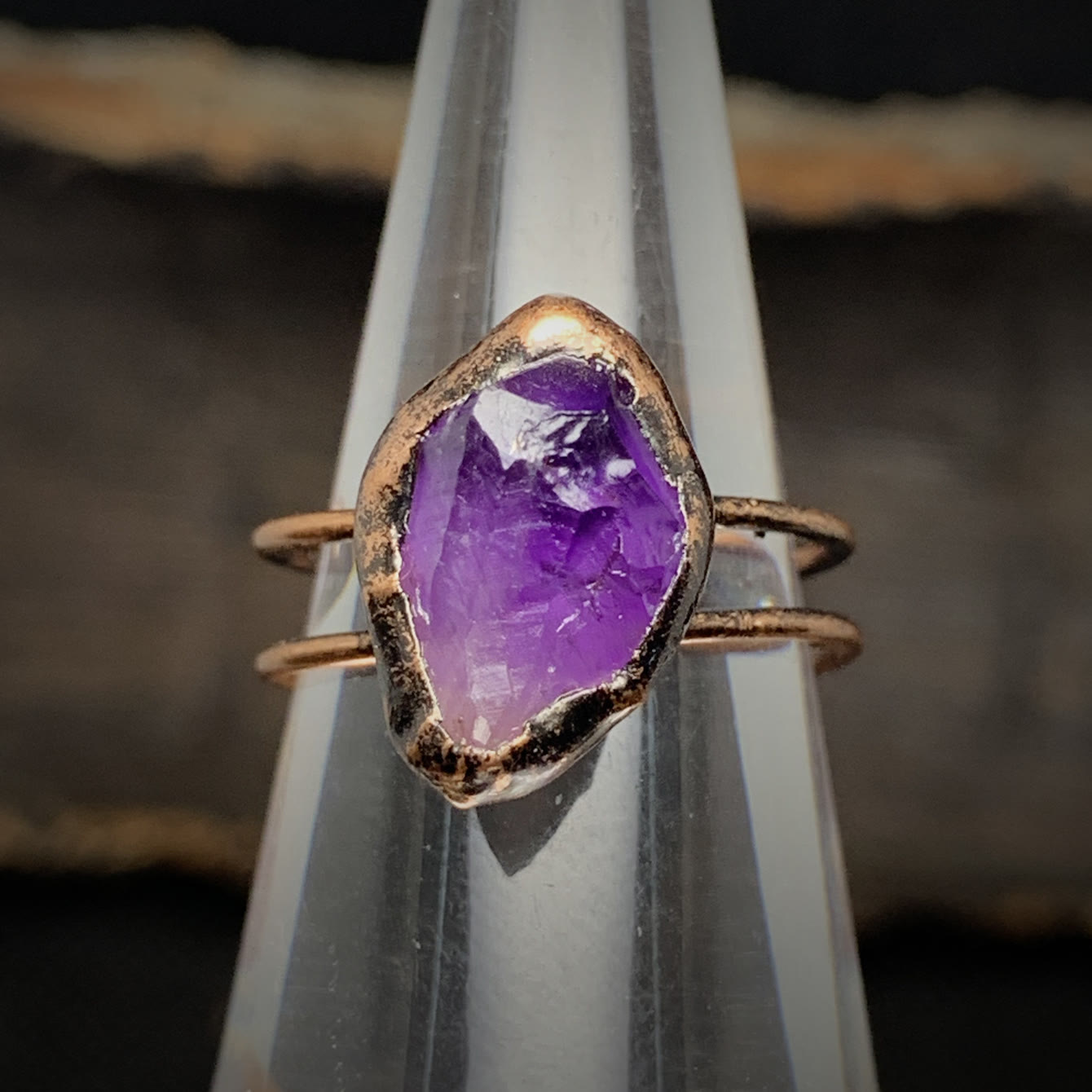 Natural Raw Stone Birth Ring – Selina