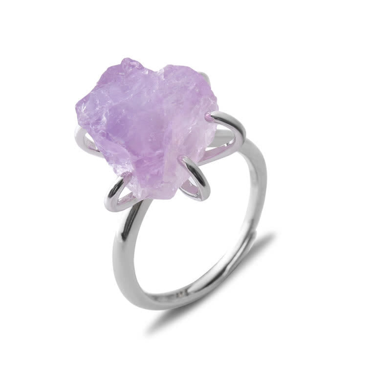 Six-Claw Adjustable Ring with Natural Crystal – Liora