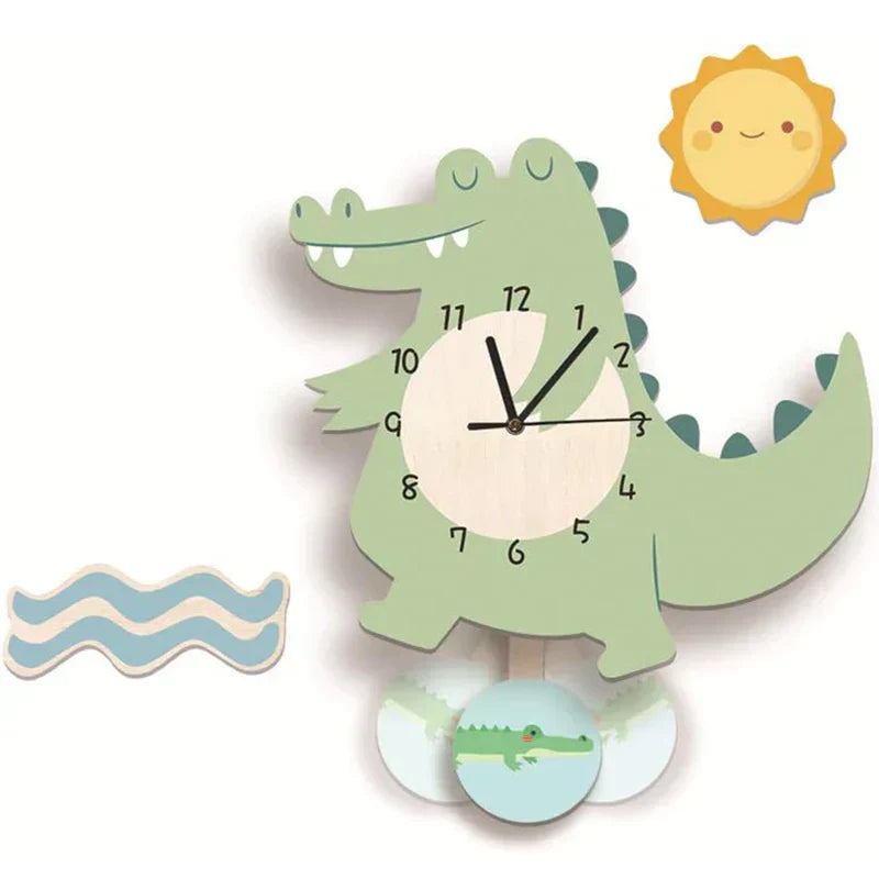 Children's Pendulum Clock with Animal Designs