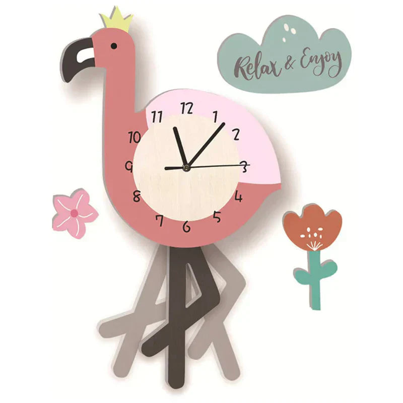 Children's Pendulum Clock with Animal Designs