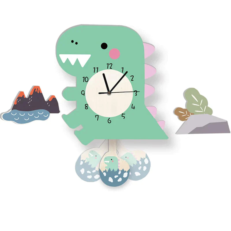 Children's Pendulum Clock with Animal Designs