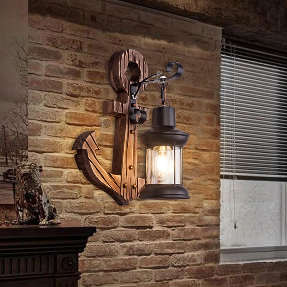 Wooden Anchor LED Wall Light – Nautica