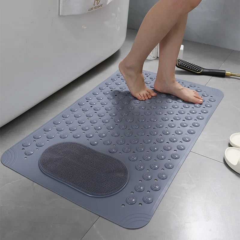 Anti-Slip Shower Mat with Foot Scrubber | Safe Showering
