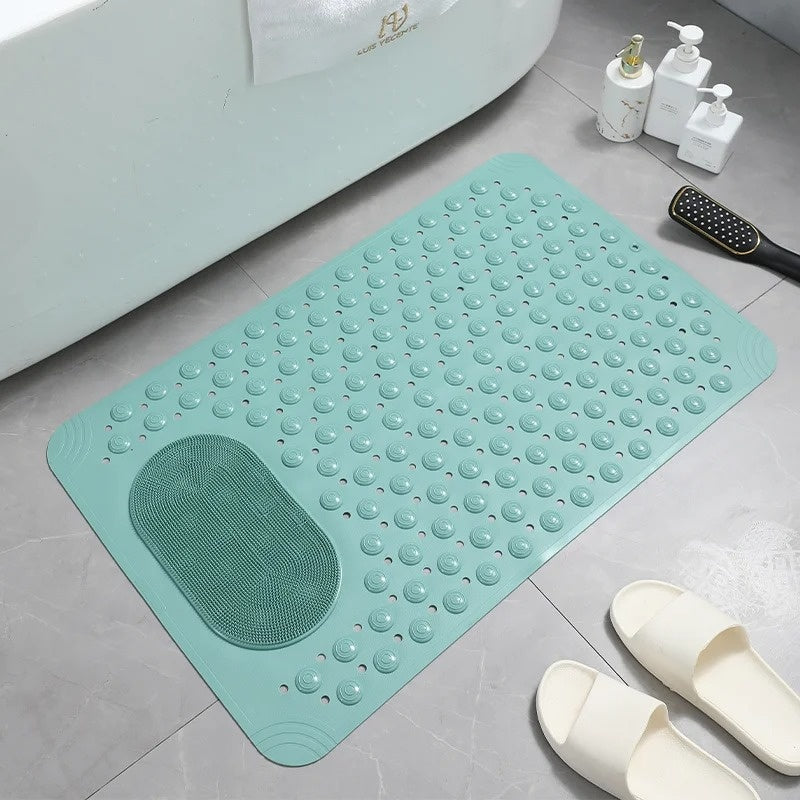 Anti-Slip Shower Mat with Foot Scrubber | Safe Showering