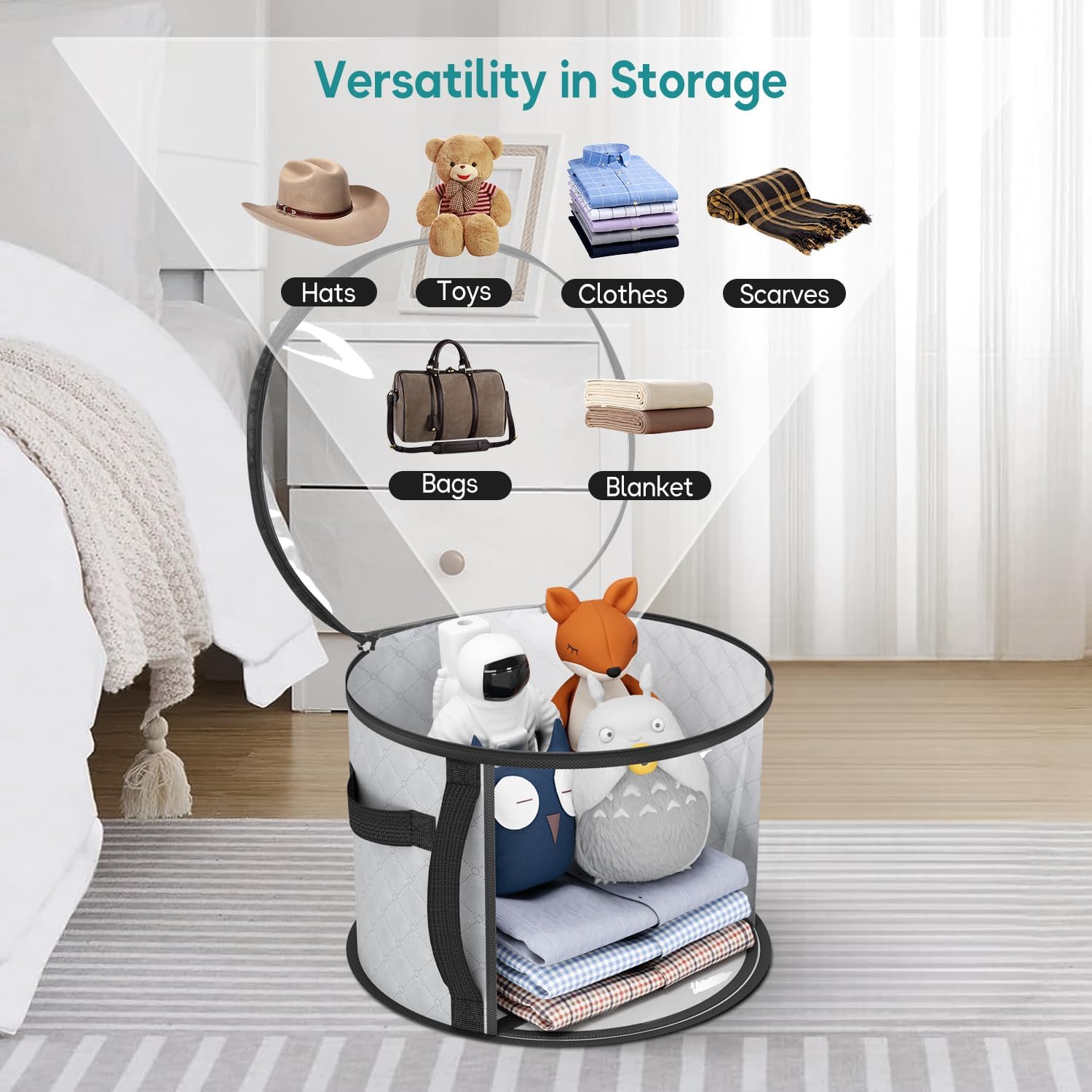 Large Transparent Hat Storage Box – Organizer for Wide-Brimmed Hats with Handles (Buy 1, Get 1 FREE)