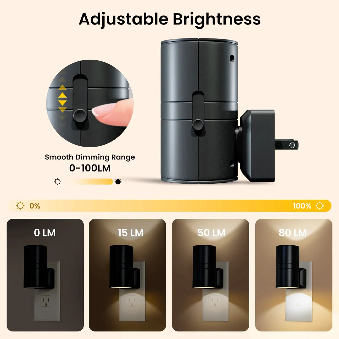 Dimmable LED Night Light to Plug In - Warm Light - AuraLight