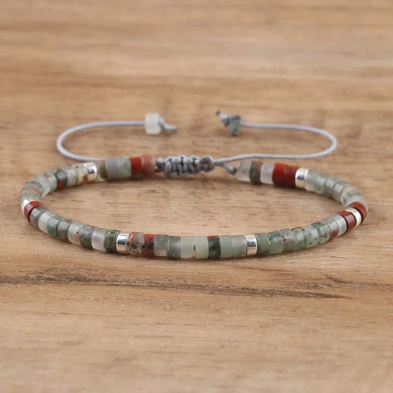 Braided Bracelet with 2.4 mm Natural Stone Beads – Seraphina