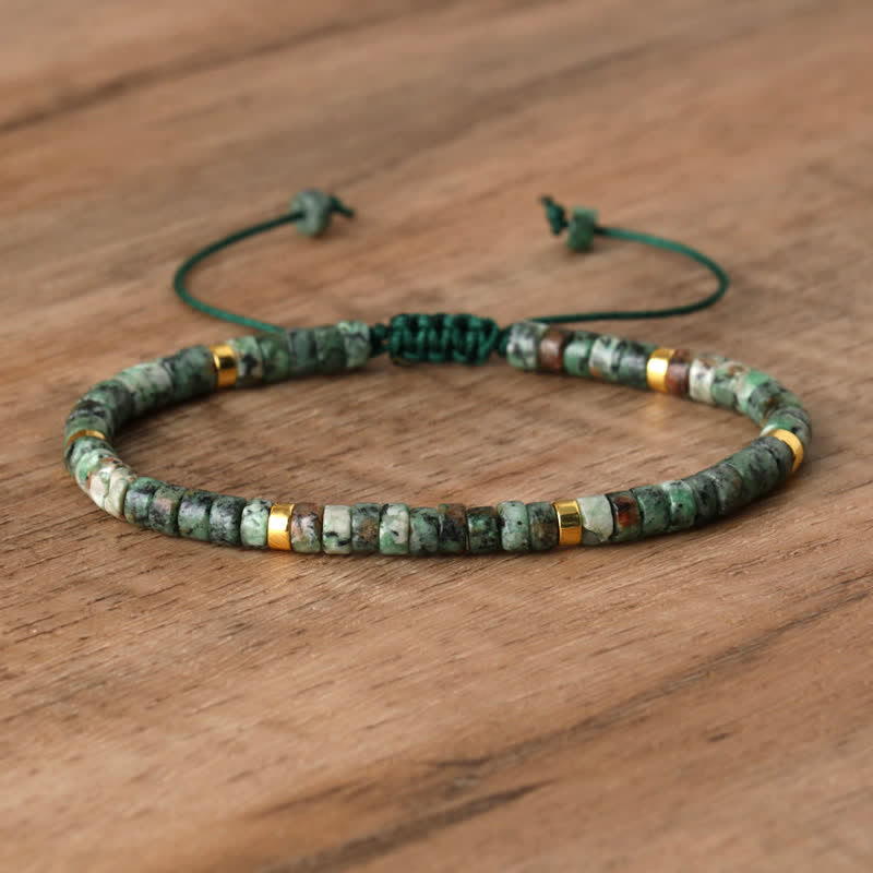 Braided Bracelet with 2.4 mm Natural Stone Beads – Seraphina
