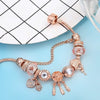 Rose Dreamcatcher Bracelet with Sterling Silver Charms - Pink