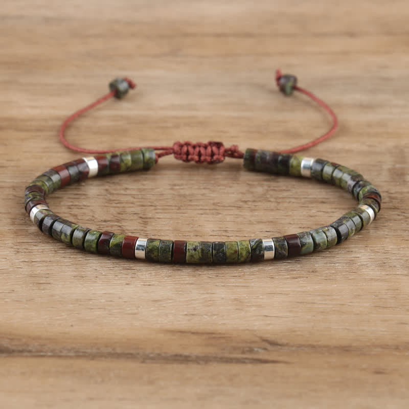 Braided Bracelet with 2.4 mm Natural Stone Beads – Seraphina