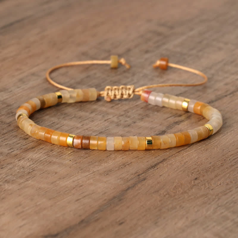 Braided Bracelet with 2.4 mm Natural Stone Beads – Seraphina