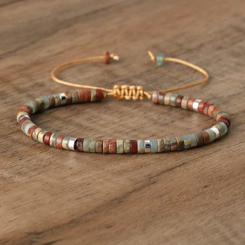 Braided Bracelet with 2.4 mm Natural Stone Beads – Seraphina